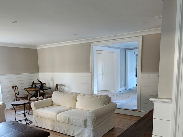 Living room with bay window