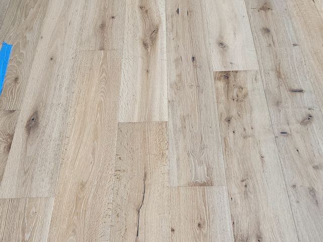 New wide-plank oak flooring