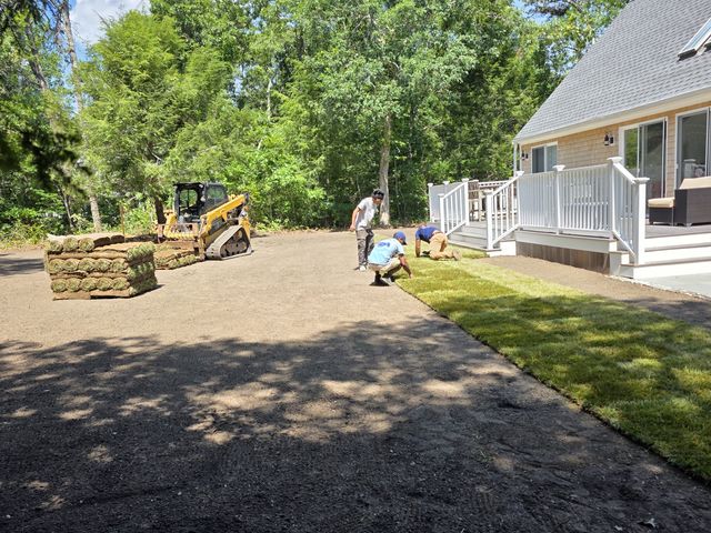 Sod going down along the house