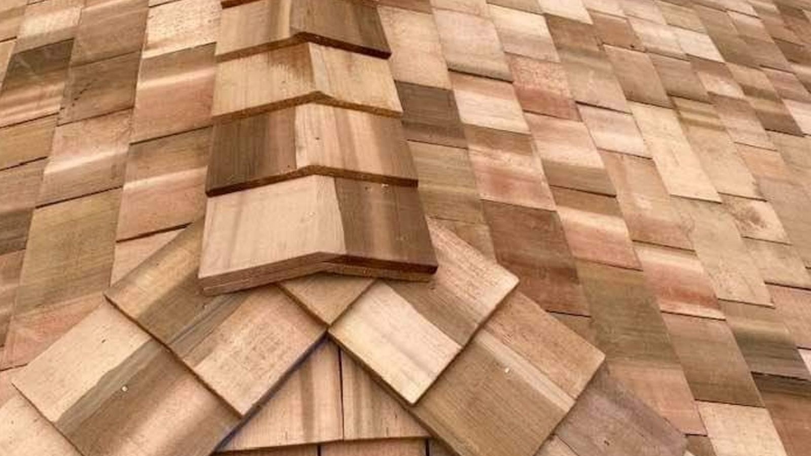 Wood shingle hip roof