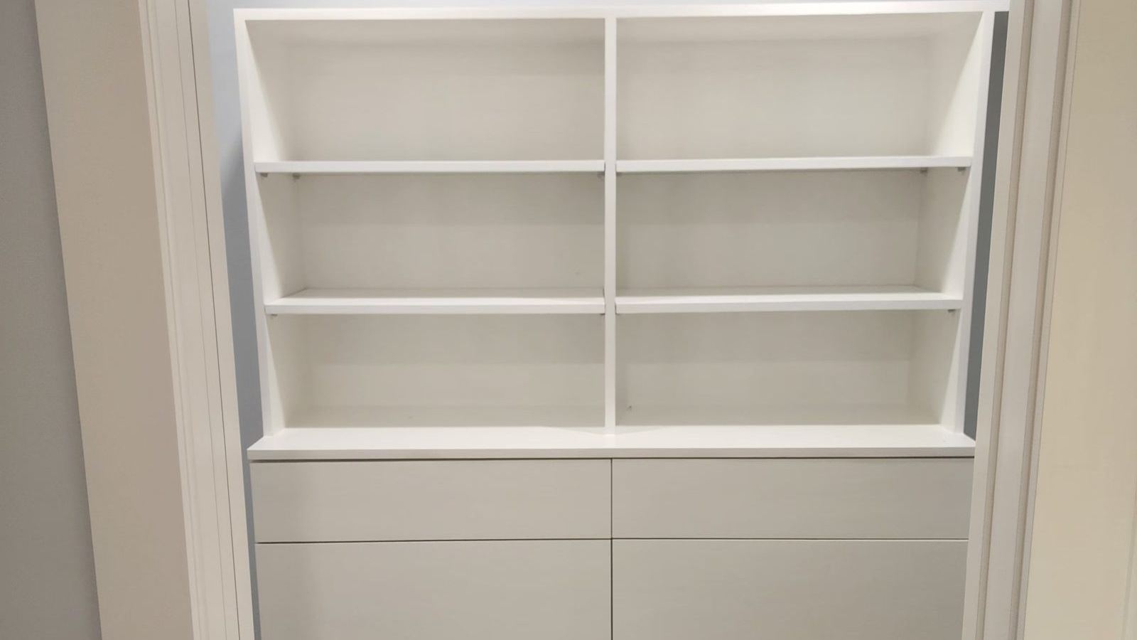 Built-in shelving and drawers